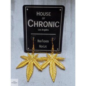 The Dank Drop Gold Cannabis weed leaf teardrop